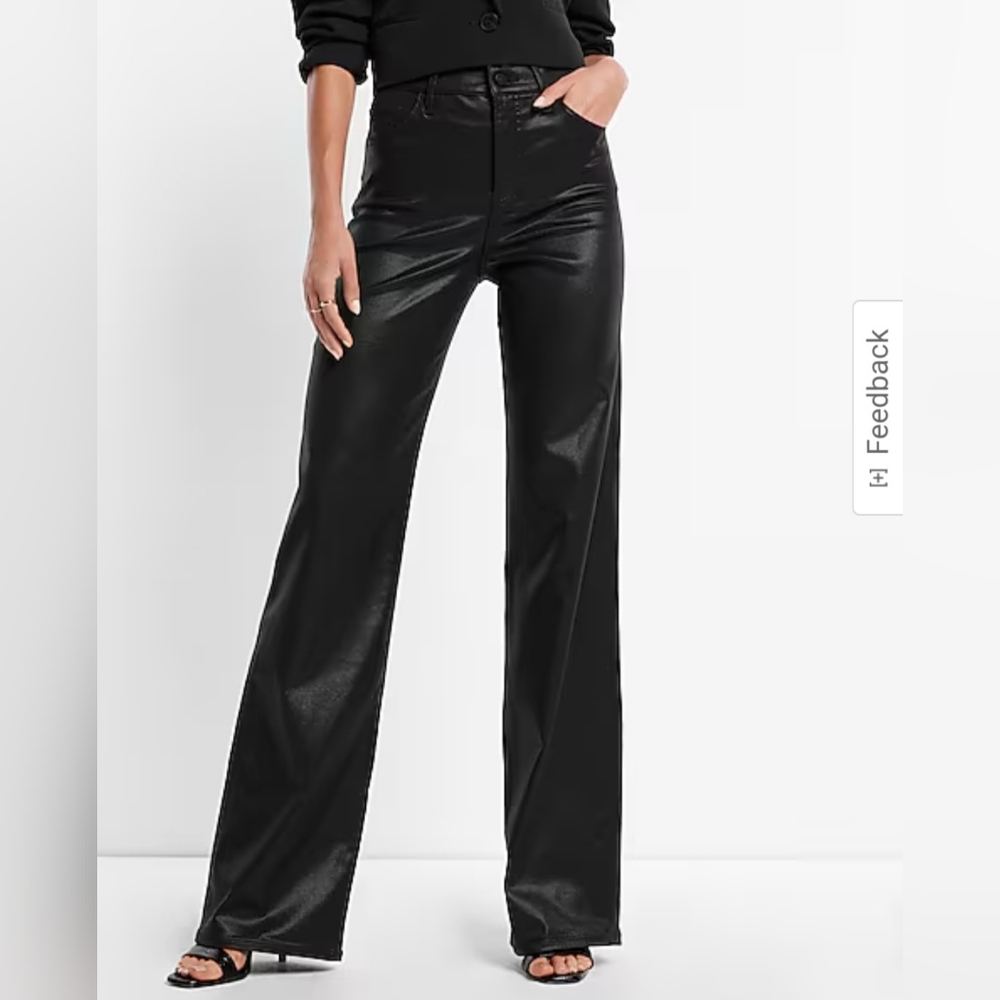 Express Wide Leg High Rise Coated Denim - 8L